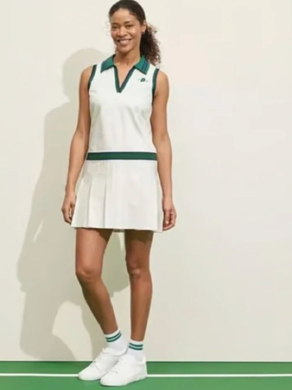 Prince Pickleball Dress with Green and Navy Trim